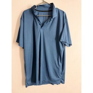 Real Essentials Mens Blue Short Sleeve Golf Polo Shirt Performance Active 2XL